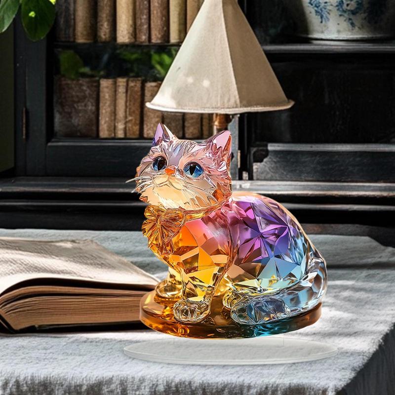 

Kitten Acrylic Desktop Decoration Sign Desktop Decoration Cat Flat Decorative Sign Standing Animal Ornament Colorful Tabletop Poland