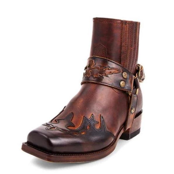 

Новые ретро ремень квадратный каблук осень и зима джинсовые мужские ботильоны 44