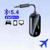 2 In 1 Bluetooth 5.4 Audio Transmitter Receiver 3.5MM AUX Hifi Stereo Audio Wireless Adapter with Mic for Car Airplane TV PC Headphone