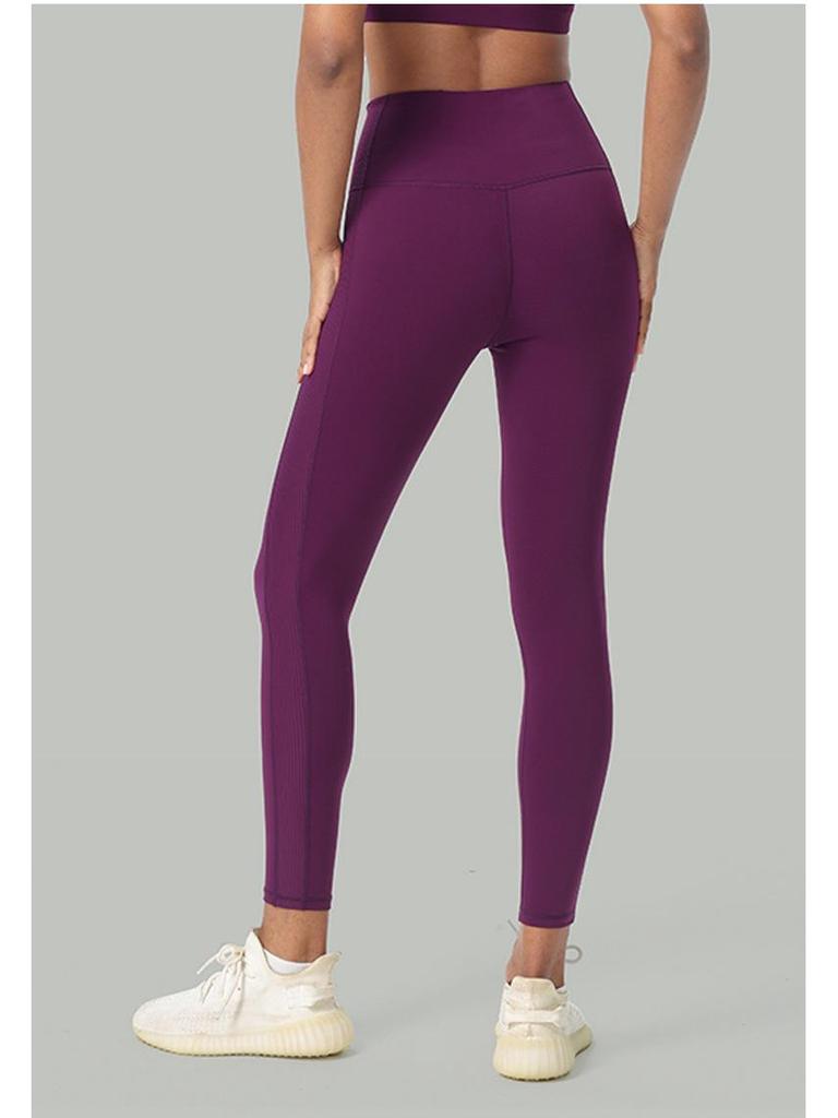 Spring-Summer High Waist Ribbed Patchwork Leggings: Butt-Lifting, Tummy-Control Yoga & Running Pants