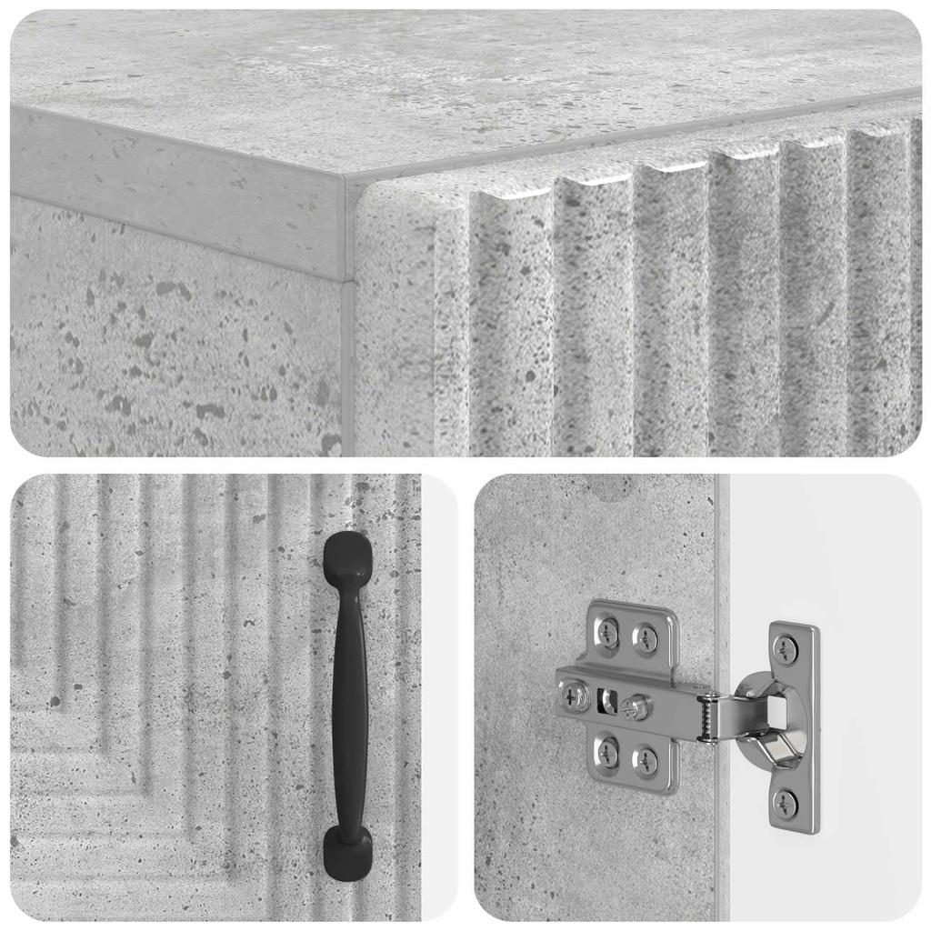 Toilet Cabinet HAARLEM Concrete Grey 66 x 25.5 x 190 cm