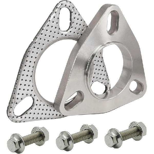 2 Inch 3-Bolt Exhaust Flange Connection Kit, Flange And Gasket For Exhaust Turbo Downpipe Catback Headers Stainless Steel 51Mm