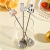 Japanese and Korean Style Stainless Steel Cat Spoon with High Beauty Coffee Dessert Honey Stirring Spoon Tiny Spoon Cake Spoons