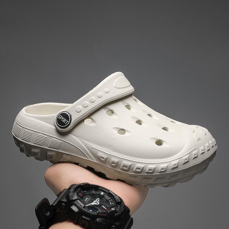 Jednokolorowe kapcie z główką torby do noszenia w domu i na zewnątrz, wielofunkcyjne buty z dziurami, chłopięce i dziewczęce, z miękką podeszwą, antypoślizgowe, fajne kapcie dziecięce