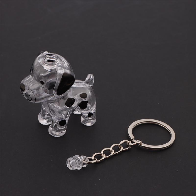 Cute Transparent Dog Hair Storage Cute Pendant Keychain Bag Pendant Couple Car Key Chains Jewelry Souvenir Collection Gift