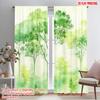 2pcs,2D Plane Printing Curtains Forest Dreamscape Versatile Fabric (without Rod) Art Deco Festive Perfect for Bedroom, Living