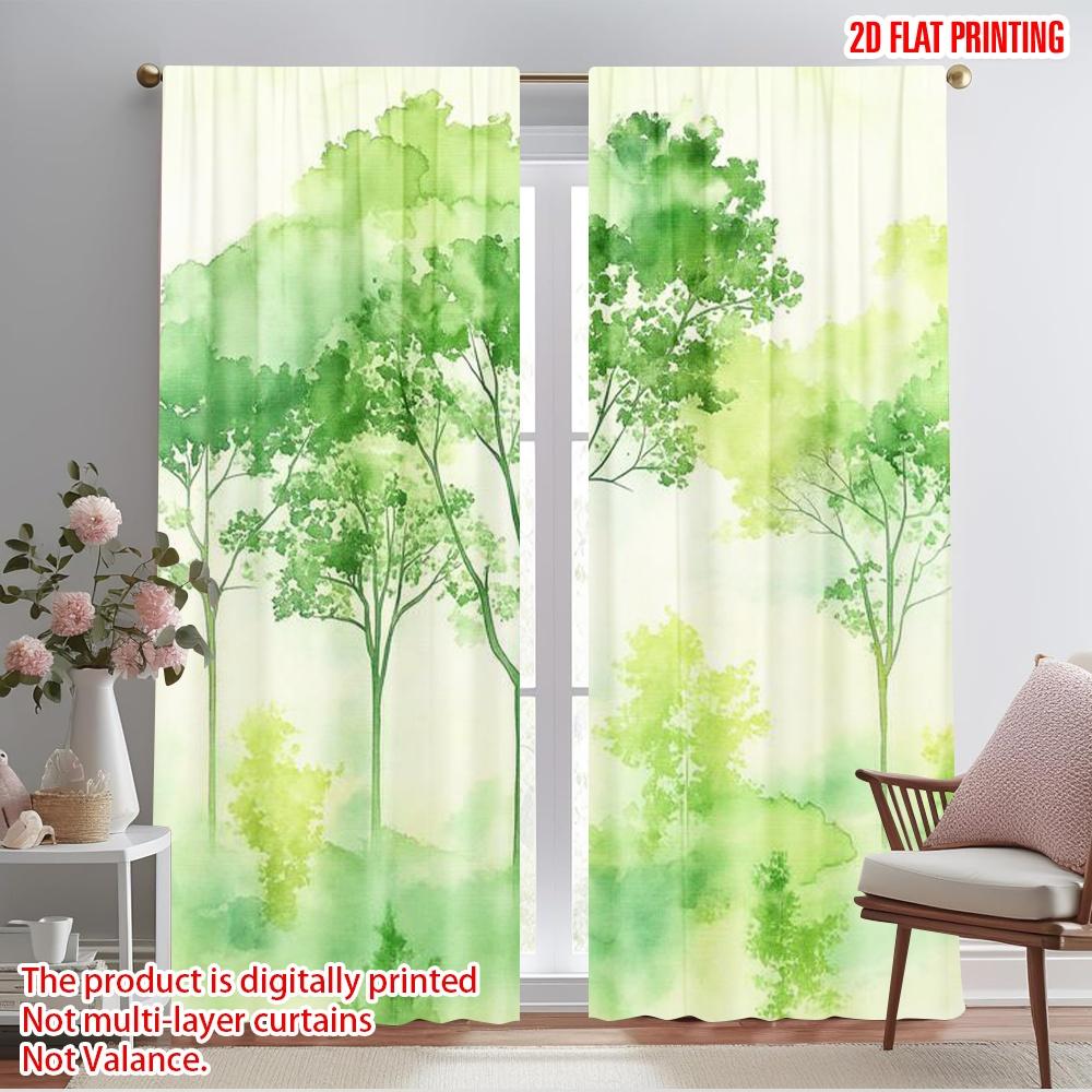 

2pcs,2D plane printing Curtains Forest Dreamscape Versatile Fabric (without rod) Art Deco Festive Perfect for Bedroom, Living 52.50×116.00 CM 2pcs