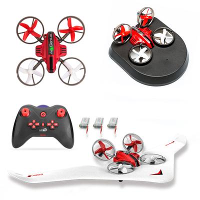 3in1 Remote Control Glider DIY 2.4GHz Land and Air Remote Control Airplane Drone Hovercraft Toys