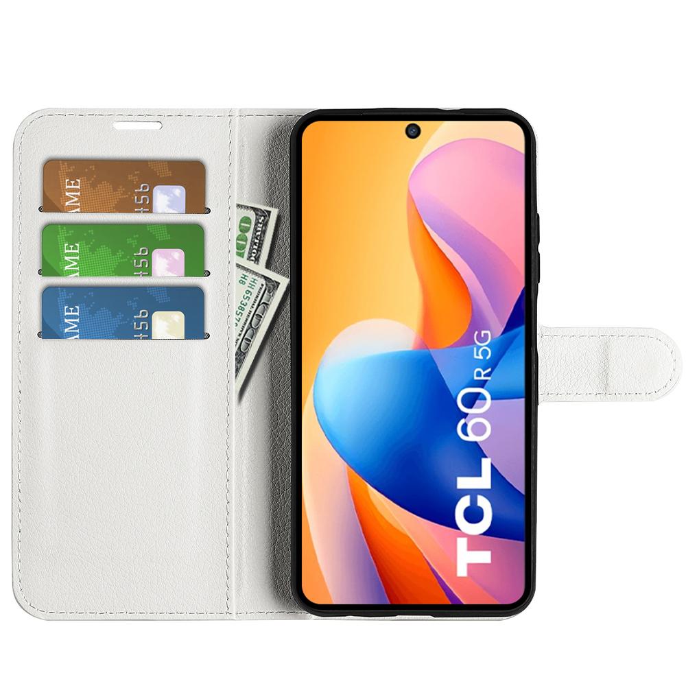 

For TCL 60R 5G Case Litchi Texture Shockproof Leather Wallet Phone Cover Purple