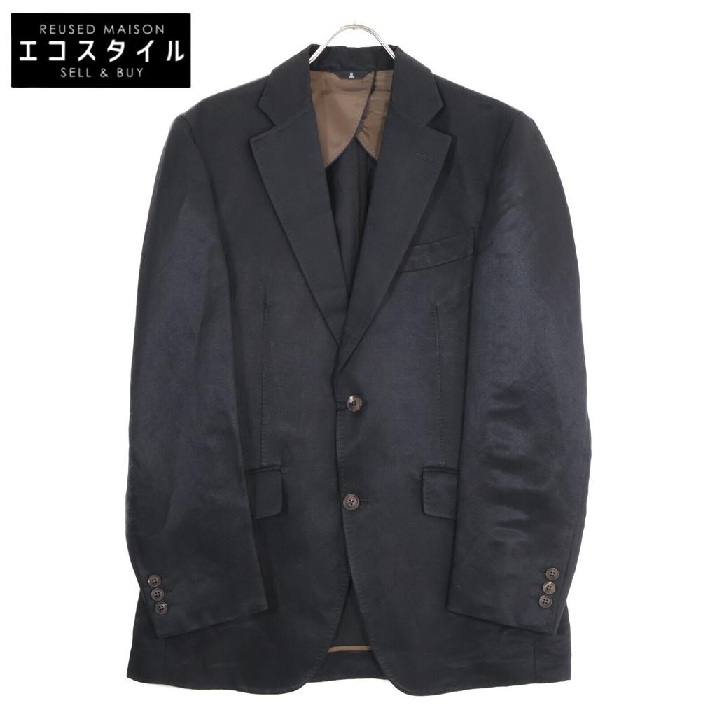Lanvin Black Linen Silk Tailored Jacket Jacket 48 blackUsed