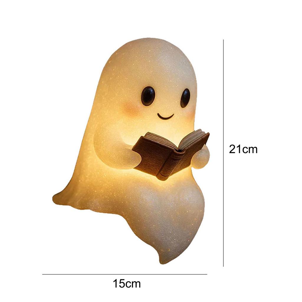 Cute Ghost Night Reading Lamp Ghost Reading Ornaments Halloween Decorations LED Lamp for Bedroom Night Study and Room Party