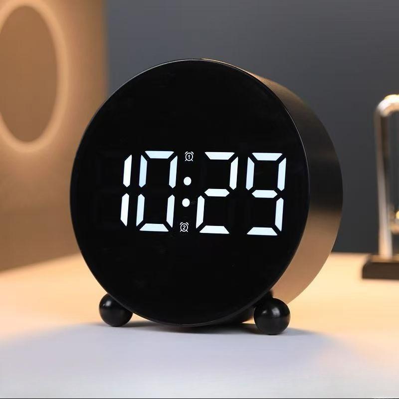 

Digital Alarm Clock Large LED Display Bedside Clock with Date, Dual Alarms & Loud Ringtone for Bedrooms чёрный