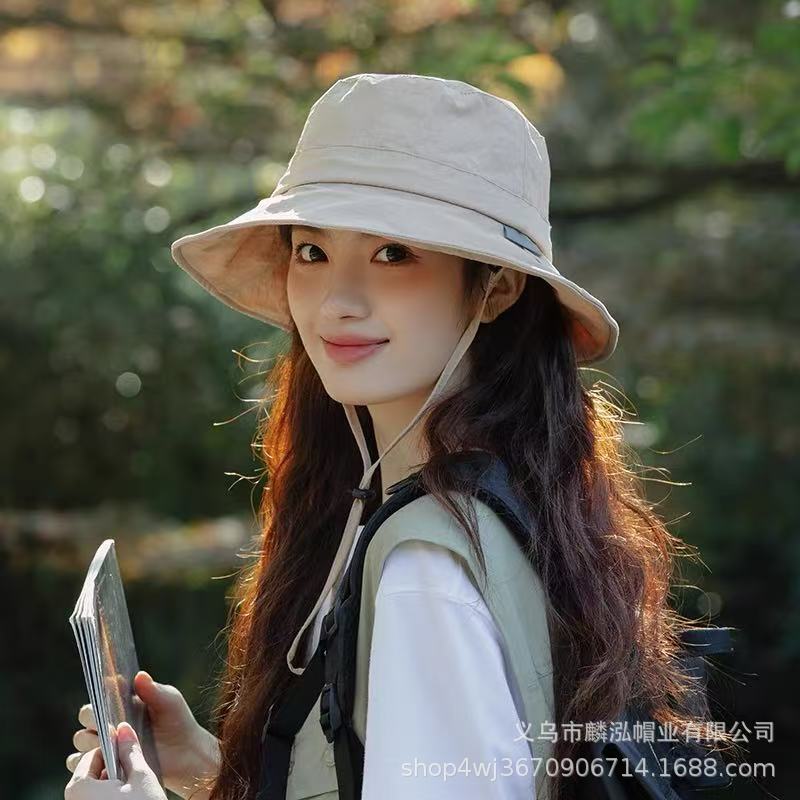 Quick-drying Drawstring Bucket Hat Women's Summer UV Protection Sun Hat Foldable Sun Protection Hat Outdoor Mountaineering Hat Men