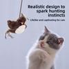 Electronic Flapping Bird Sparrow Cat Toy USB Charging Hangable Interactive Flying Bird Cat Toys Vivid Chirping Touch-Activated