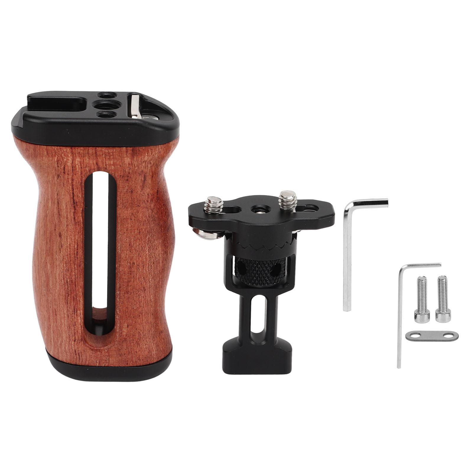 

Camera Cage Side Handle Universal Rosewood Rotating Camera Cage Handle Grip for Left and Right Vlog