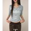 The Pink Women MaTTel Slim FiT Henry Neck See Through 7 Sleeve T shirT