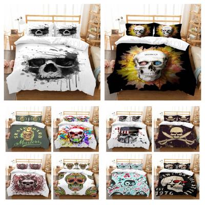 Skull Bedding Set 3D Skelecton Print Duvet Cover Design Quilt Cover Teens Design Home Bedding Set Single Double Size Bedroom