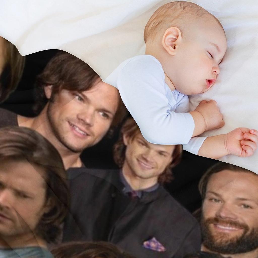 jared padalecki photo collage Throw Blanket Sofa Quilt Travel Large warm winter Blankets
