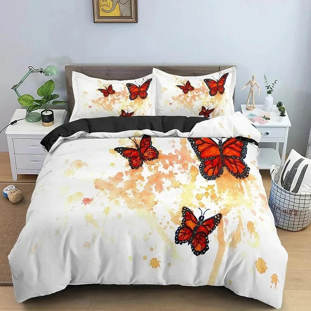 Butterfly Bedding Set Daisy Pattern Duvet Cover Bedroom Comforter Covers Single Twin King Size Quilt Cover Home Textile