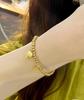 Gold 3D Fu & Xi Character Elastic Beaded Bracelet Accessories