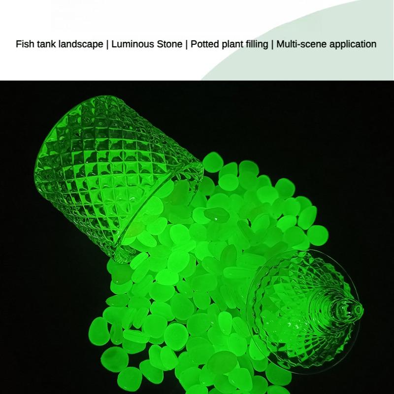 100pcs 1cm Glowing Stone Gardening Fish Tank Landscaping Luminous Stone Decoration Artificial Fluorescent Colored Cobblestone