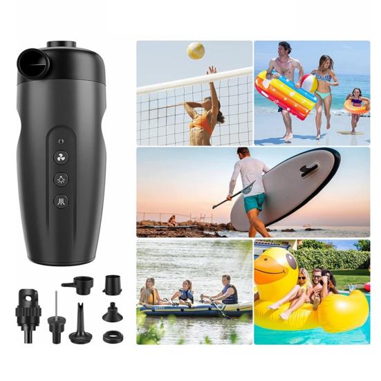 Electric Air Pump with LED Light 20PSI Portable 3000mAh USB Rechargeable Inflatables Swimming Ring Pool Float Air Mattress Bed Mini Inflator Pump