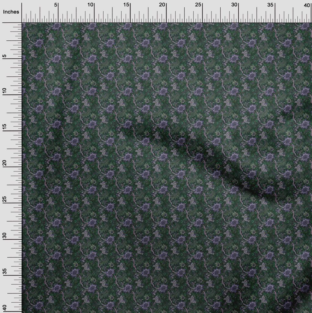 oneOone Cotton Flex Dark Green Fabric Batik Diy Clothing Quilting Fabric Print Fabric By Yard 40 Inch