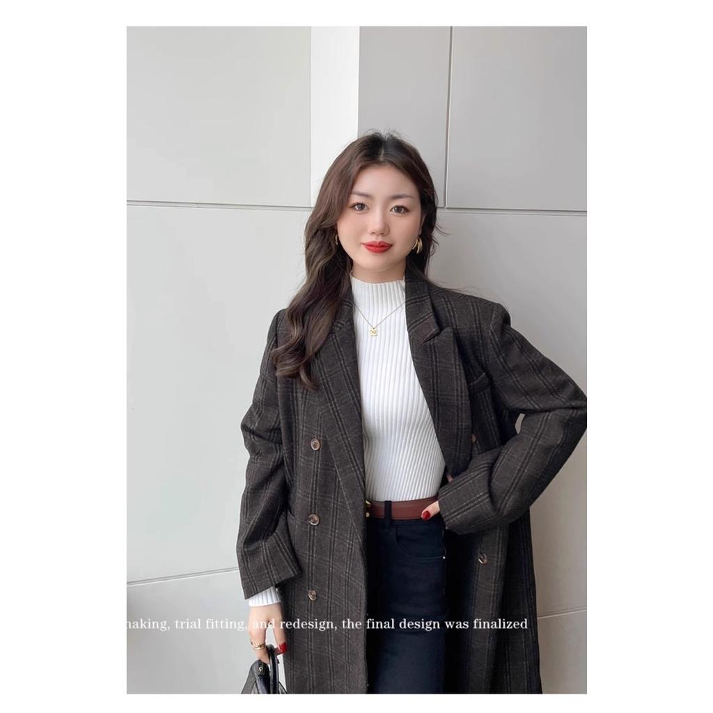 Half Height Collar Vertical Striped Sweater Base Shirt, Women's Spring and Autumn Long Sleeved Top, Inner Knit Sweater