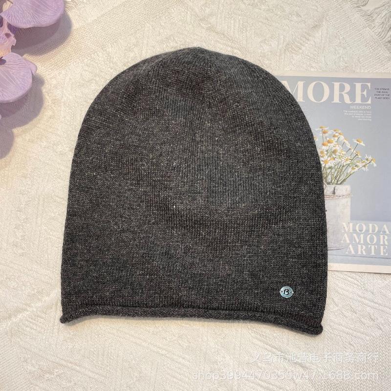 Letter B wool blended pile hat children's autumn and winter new Korean warm winter wool hat
