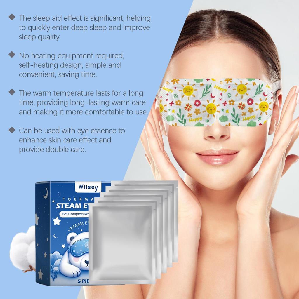 WIIEEY Sleep Steam Eye Mask Gentle Hot Compress Relieves Eyestrain Enhances Sleep QualityDaily Use