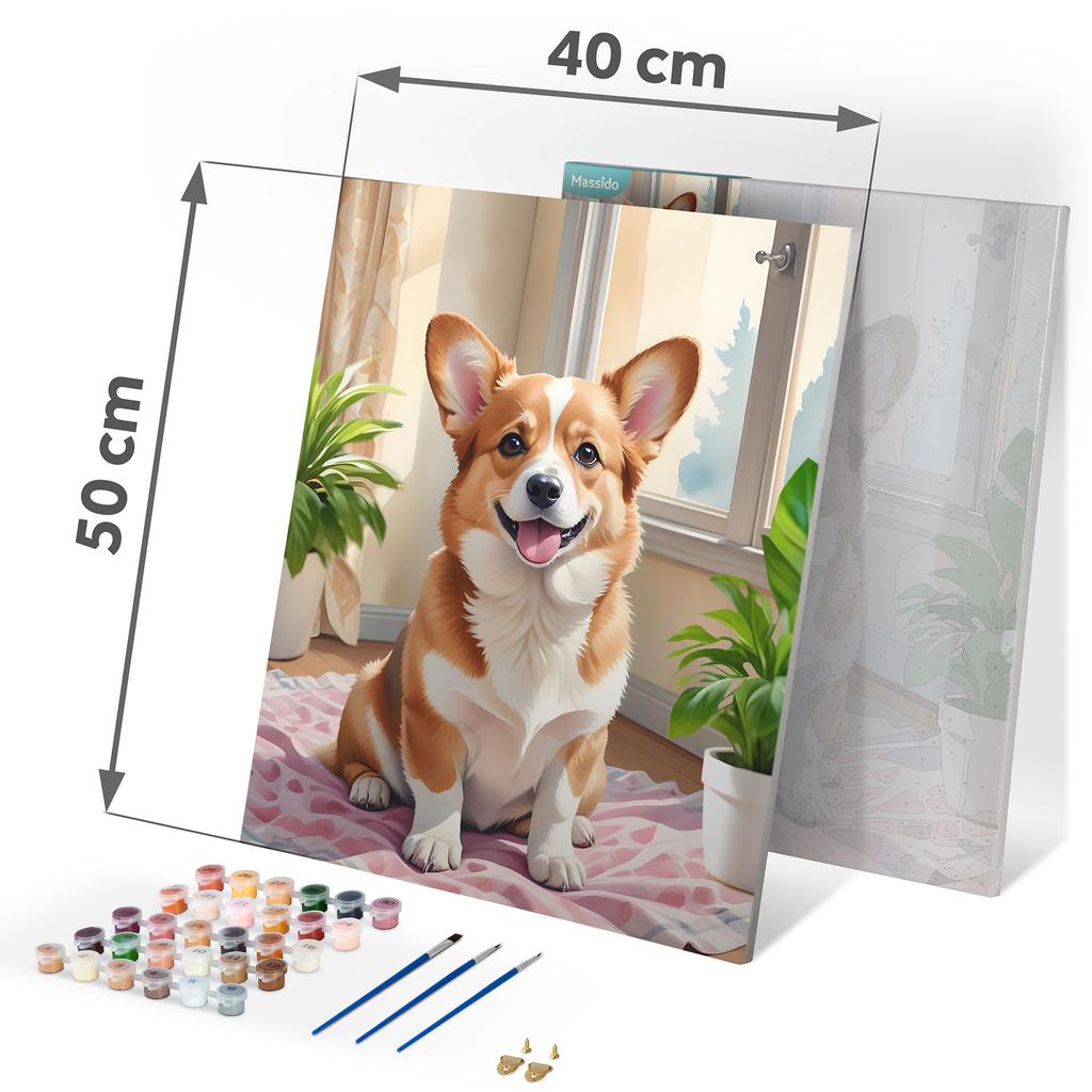 Paint By Number Picture 40X50 Cm Massido Corgi Dog