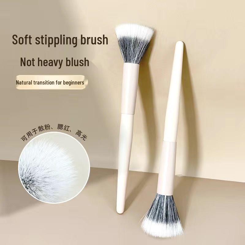 Cloud Porcelain 5-Piece Makeup Brush Set: Eyeshadow, Blush, Stippling, Nose, Under-Eye, and Eyeliner Brushes