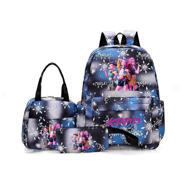 Witch Hunters Backpack Three-Piece Large Capacity Backpack Kpop Demon Hunter Peripheral Bag School Bag