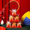 335 New Small Solar Waving Lucky Cat Ornament for Cake, Home, or Car Decoration
