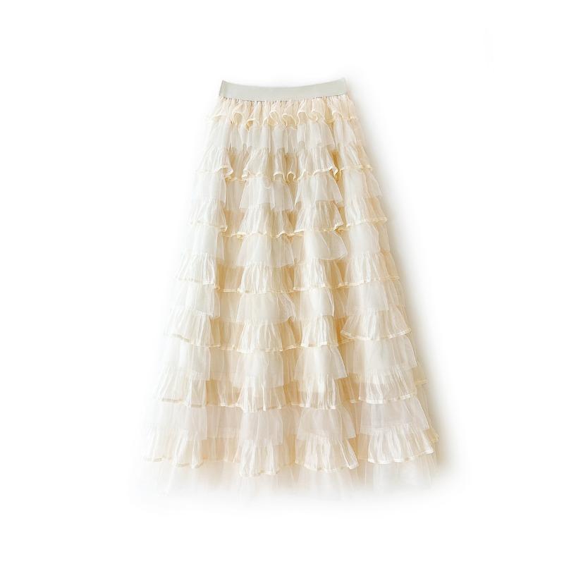 E-commerce, organza layer by layer splicing long cake skirt fairy skirt