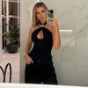 Summer Fashion Sexy Vest Top For Women Hollow Out Backless Twist Solid Cropped Y2k Top Patchwork Female Short Tank Top New