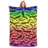 Flannel Throw Blanket Halloween Bat Stars Cartoon Warm Plush Blankets Soft Bedding for Bed Living room Home Travel Sofa