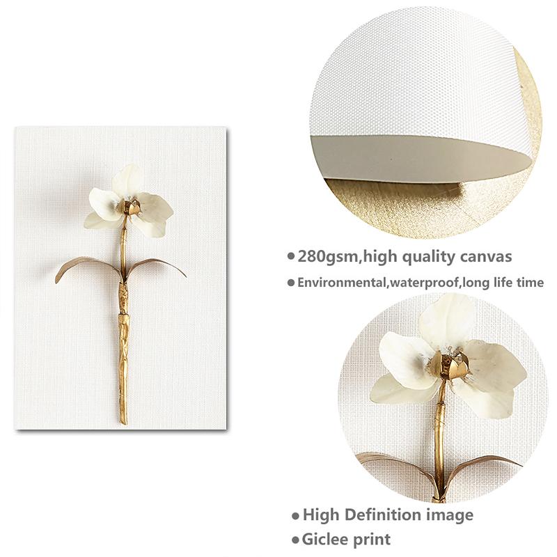Nordycki złoty abstrakcyjny liść kwiatowa ściana płótno artystyczne nowoczesny obraz plakat obraz ścienny do salonu Home Decor