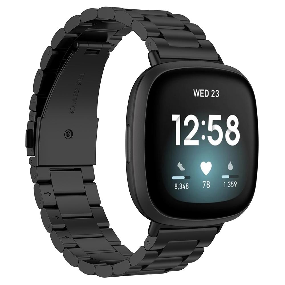 Watch Band for Fitbit Versa 4/3/Sense 2/Sense Titanium Alloy 3-Bead Wrist Strap