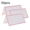 Place Cards for Table Setting Blank Wedding Seating Place Cards Folding Tent Name Cards with Pink Border for Party Bridal Banquet Dinner