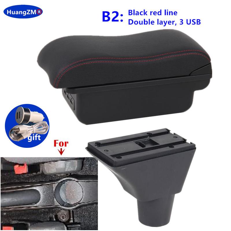For Fiat Panda armrest box For Fiat Panda II 2 armrest box Center Storage box Interior Retrofit USB charging Car Accessories