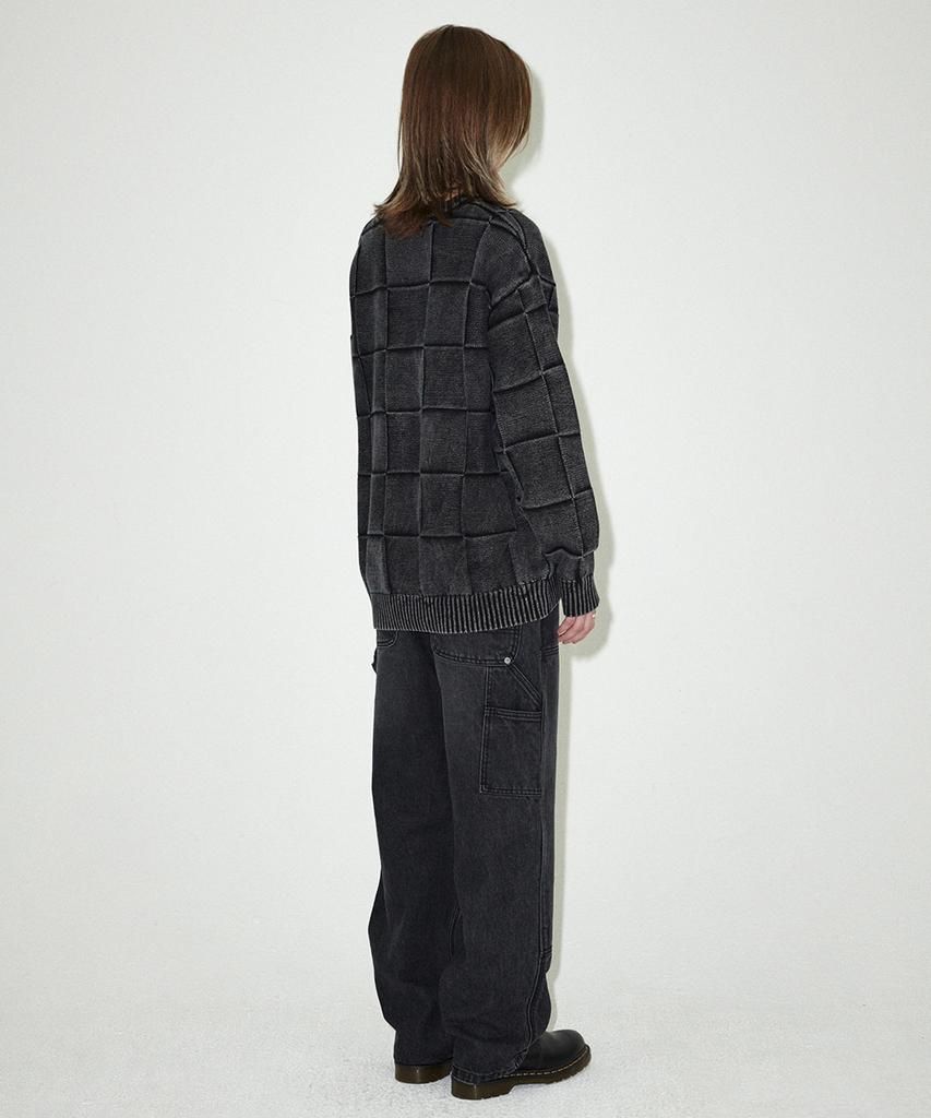 MAHAGRID Pigment Checkerboard Knit Sweater Black(Mg2Efmk600A)