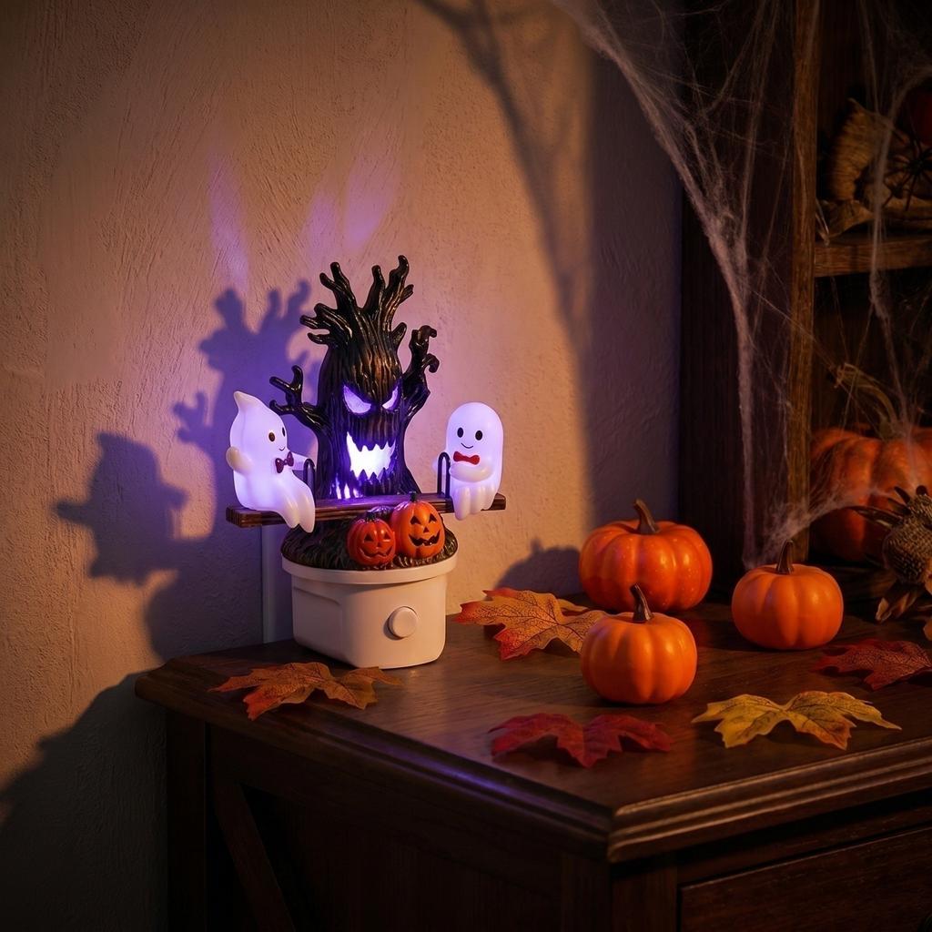 Halloween Night Light with Seesaw Design for Bedroom, Party, and Holiday Decor