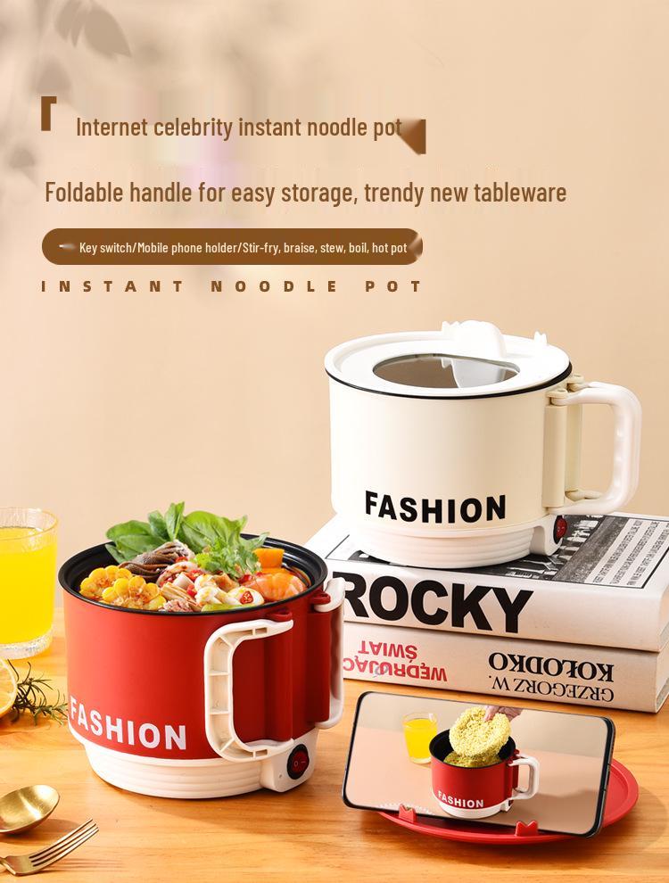 Compact Electric Cooking Pot: Multifunctional Steamer & Boiler for Dorms - Instant Noodle & Hot Pot - 110V, Foldable Design