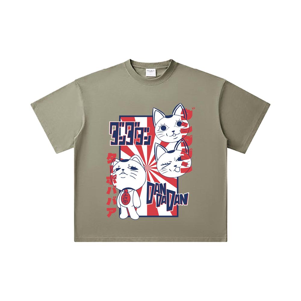 260 GSM Double Yarn 32 Count 100% Cotton Dandadan V29 Turbo Granny Print Unisex Heavy Cotton T Shirt