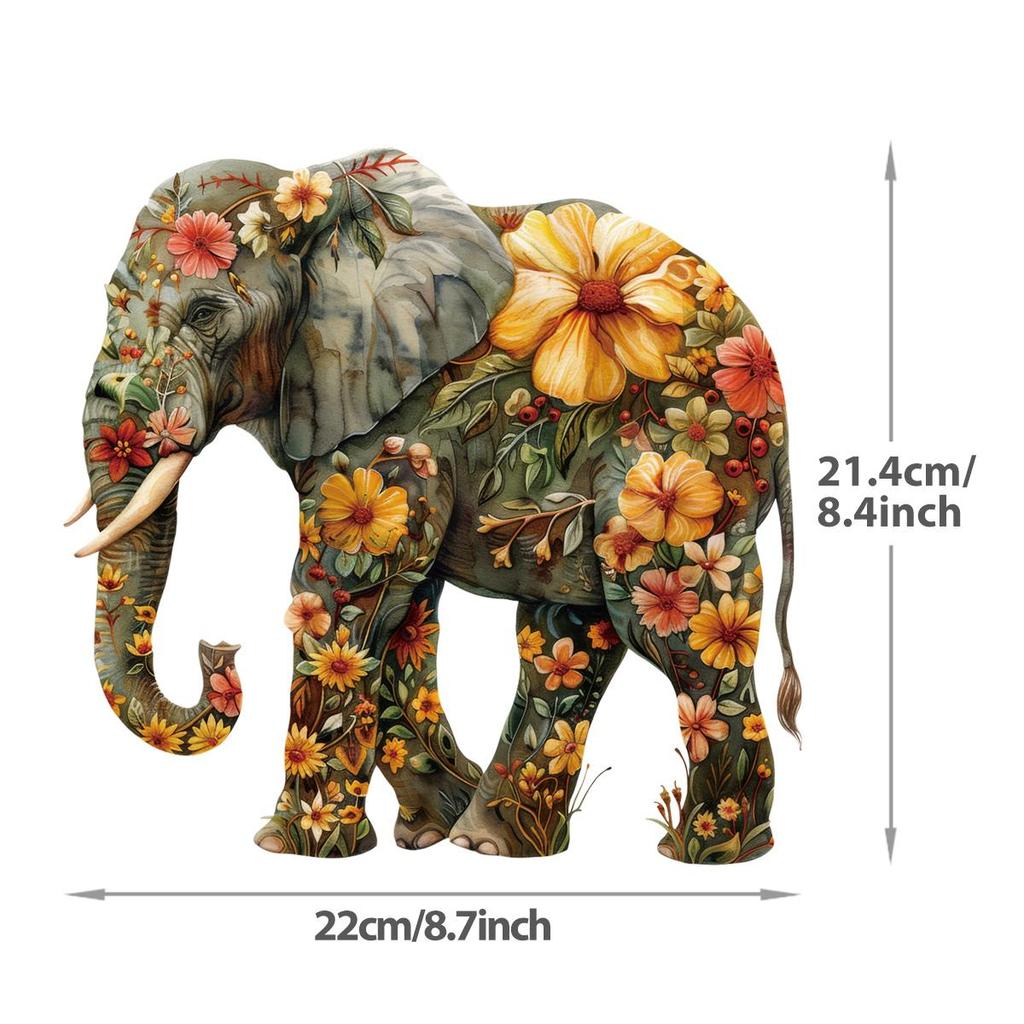 Iron On Patches Elephant With Flowers Diy Parches Ropa Clothes Stickers T-Shirt Hoodies Heat Press Appliqued Stickers For Cloth