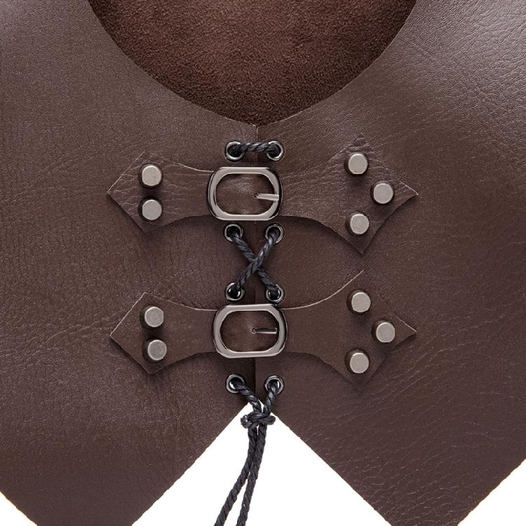 Warriour Podwójne Naramienniki Zbroja na Ramię Średniowieczny Kostium Rycerza na Halloween Sztuczna Skóra Nakrycie Ramion Peleryna