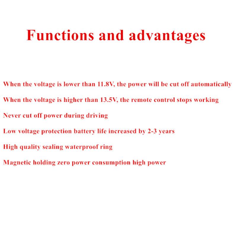 12V Wireless Remote Control Car Battery Disconnect Switch With Automatic Low Voltage Cut-Off