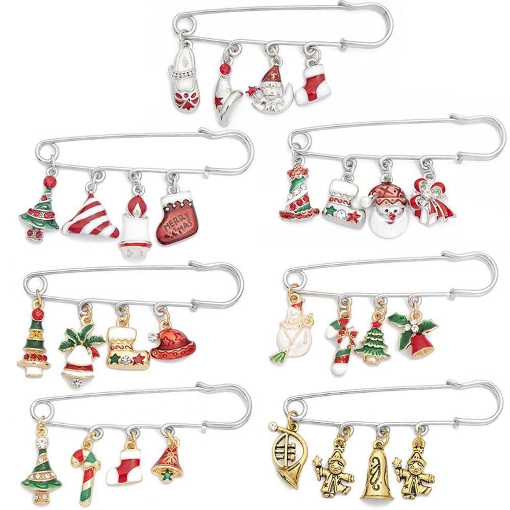 Decorative Santa Claus Jewelry Accessories Christmas Brooch Lapel Pin Brooches Christmas Buckle Pin