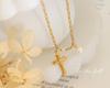 European & American Niche Design Pearl Cross Pendant Gold-Plated Anklet: Simple, Fashionable, Titanium Steel, Fairy Style for Women